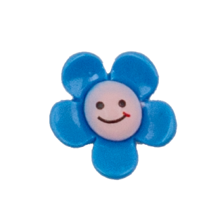 smiling face flowers Blue