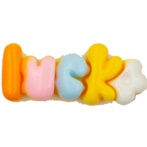 "luck" letters ORANGE