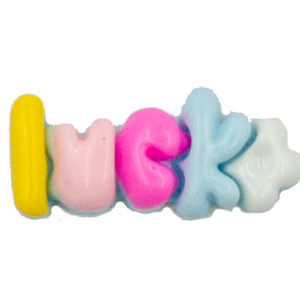 "luck" letters YELLOW