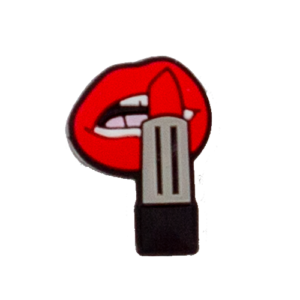 Soft rubber lipstick and lips