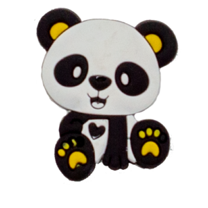 Pandas are black and white.