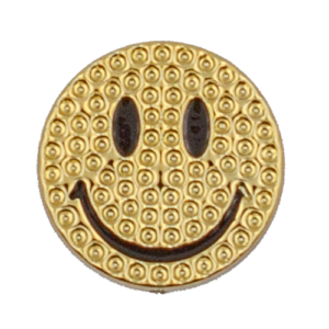Diamond-embedded round smiling faces (gold)