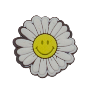 Yellow smiling face and small white chrysanthemums