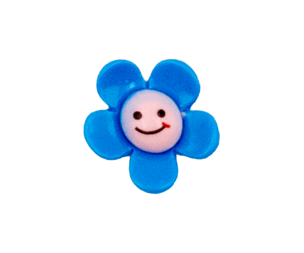 smiling face flowers Blue