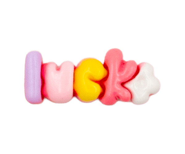 "luck" letters PURBLE