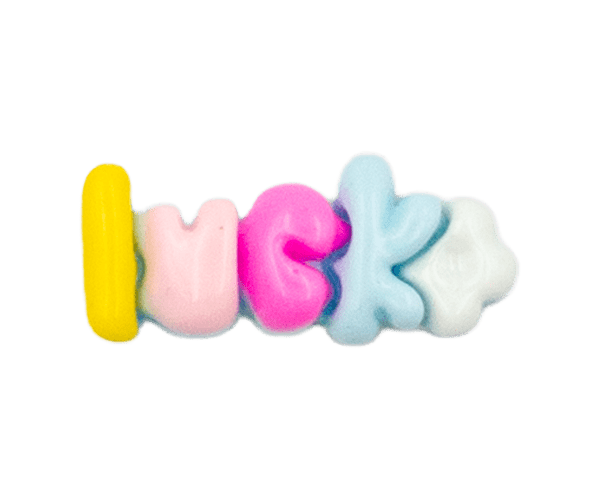 "luck" letters YELLOW
