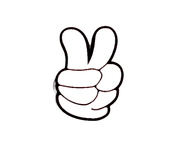 Black gesture, yeah, victory sign!