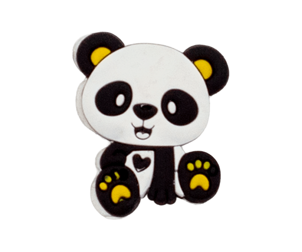 Pandas are black and white.