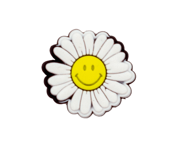 Yellow smiling face and small white chrysanthemums