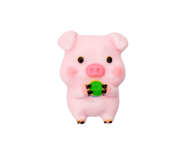 Simulated 
Pink Pig 
Holding 
Chinese 
Cabbage